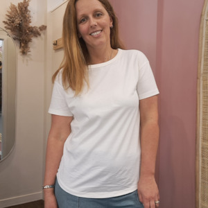 Organic Cotton Tees: By Zoe - Azucena Organic Cotton Tee - Eco White