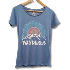 Organic Cotton Tees: The Heart Love Co - Organic Cotton Wanderer 1 Tee - Size S