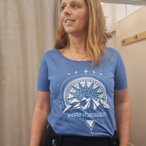 The Heart Love Co - Organic Cotton Blue Wanderer Tee - Size XL