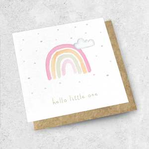 Inkbomb: Rainbow Hello Little One Card