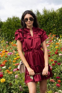 Louella Dress Satin Maroon