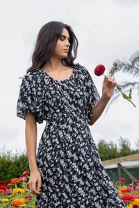Dresses: Alana Dress Black Floral