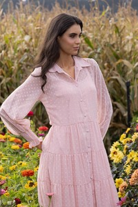 Amelia Shirt Dress Peach