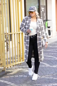 Harriet Cardigan Check Beige Black