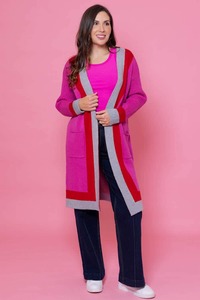 Lisa Cardigan Red Striped