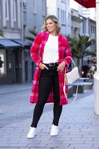 Bree Cardigan Pink Red Check