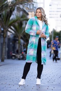 Bree Cardigan Green Lilac Check