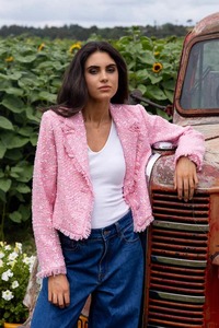 Womens Jackets Coats: Reece Tweed Jacket Sequin Pink