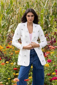 Womens Jackets Coats: Tara Blazer White Sequin