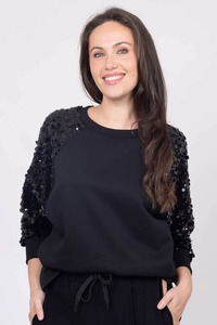 Coco Sequin Sweater Black