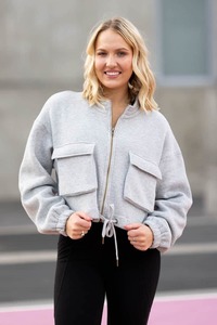 Womens Sweaters: Team Mate Jacket Greymarle