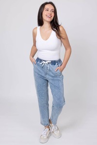 Talia Denim Jogger Light Blue