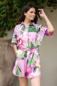 Laura Playsuit Floral Pink