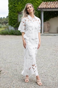 Crete Embroidered Skirt White