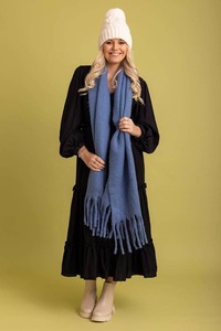 Tassel Scarf Dusty Blue
