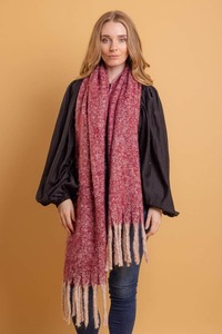 Scarfs: Tassel Scarf Berry Marle