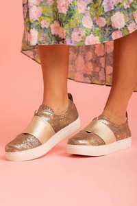 Sneakers: Hailey Sneaker Bronze Snakeskin