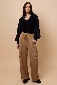 Harry Satin Cargo Pant Caramel