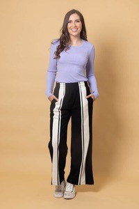 Sale Bottoms: Nikisha Cord Pant Black Cream