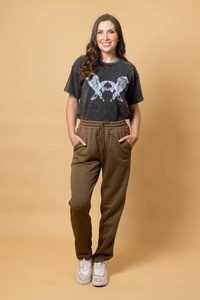 Sale Bottoms: Courtney Quilted Pant Khaki