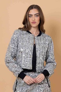 Noah Sequin Bomber Silver