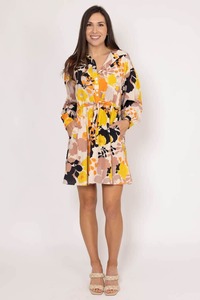 Nikki Dress Orange Floral