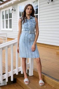 Piper Denim Shirt Dress Light Blue
