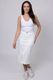 Claire Denim Midi Skirt White