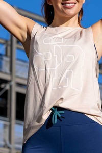 Sweat Republic Collab: First Cut Singlet Beige - SR White Velvet
