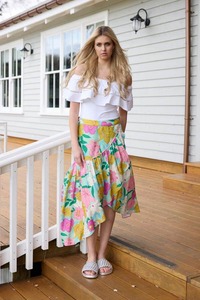 Skylar Wrap Skirt Green Floral