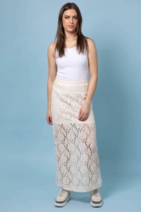 Charlotte Lace Maxi Skirt Cream
