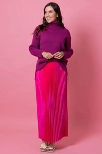 Toni Pleated Skirt Hot Pink