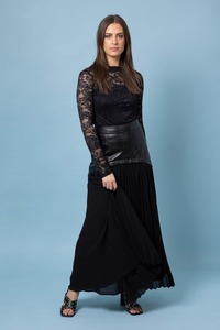 Carmen Faux Leather Skirt Black Black