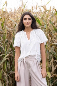 Chloe Embroidered Top White