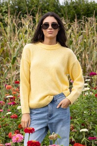 Womens Knitwear: Paloma Butter Yellow Knit Jersey