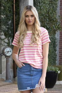 Milo Stripe T-Shirt Pink