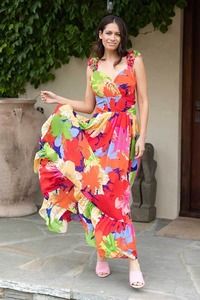 Race Day Dress: Bianca Maxi Dress Floral Orange