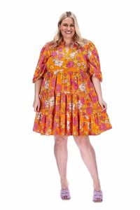 Plus Size Dresses: Capri Mini Dress Orange