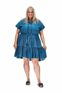 Plus Size Dresses: Luna Short Sleeve Dress Teal