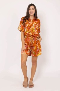 Sale Shorts: Billie Short Rust Paisley