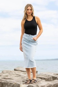 Honey Denim Skirts: Quinn Denim Skirt