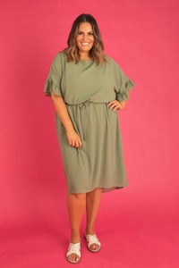 Aria Midi Dress Khaki