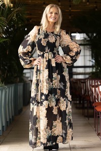 Rhea Dress Floral Black
