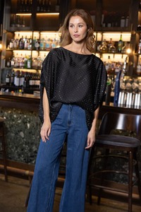Yulia Diamante Top Black
