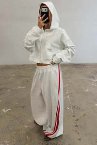 Womens Pants: SSAINT Barrel Track Pant Grey Red