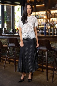 Skirts: Yasmin Dot Midi Skirt Black