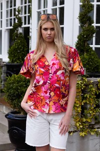 Alex Blouse Orange Floral