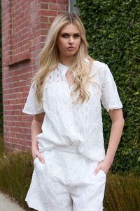 Sale Tops: Zula Embroidered Shirt White