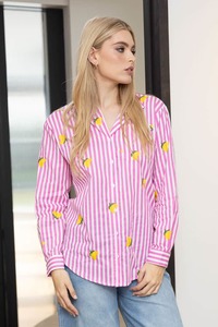 Lemon Shirt Stripe Pink