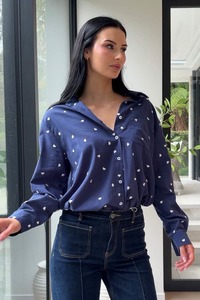 Heart Shirt Navy White
